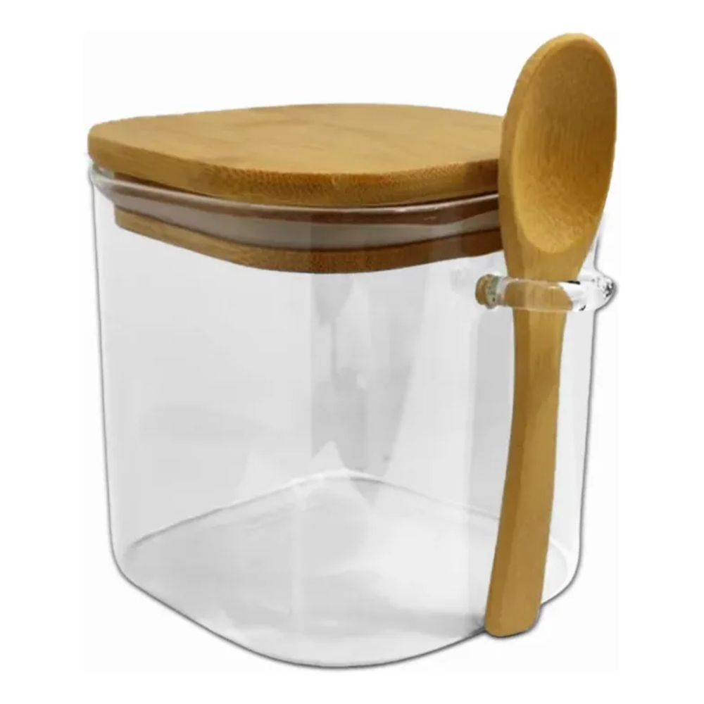 Nivalmix-Pote Hermetico-Vidro-Tampa-Colher-Bambu-500ml-Quanhe-2488947 Nivalmix-Pote Hermetico-Vidro-Tampa-Colher-Bambu-500ml-Quanhe-2488947